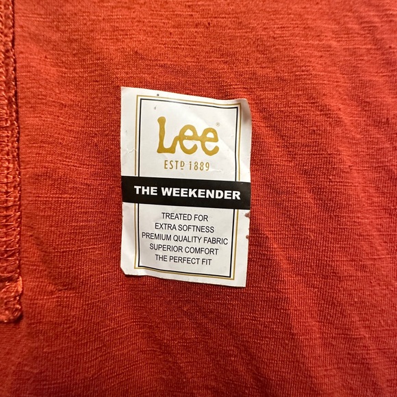 Nwt Lee spice orange red Henley long sleeve shirt - Picture 2 of 4